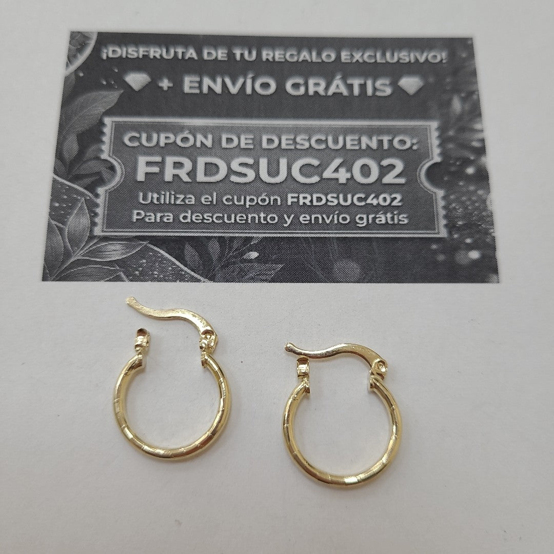 ARETES ARRACADAS ESTRIADAS 14K 1.4 GR (NUEVO)