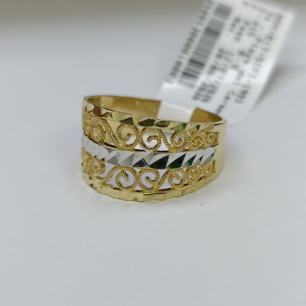 ANILLOS TIPO FILIGRANA COMBINADO 14K TALLA 7 2.8 GR (NUEVO)