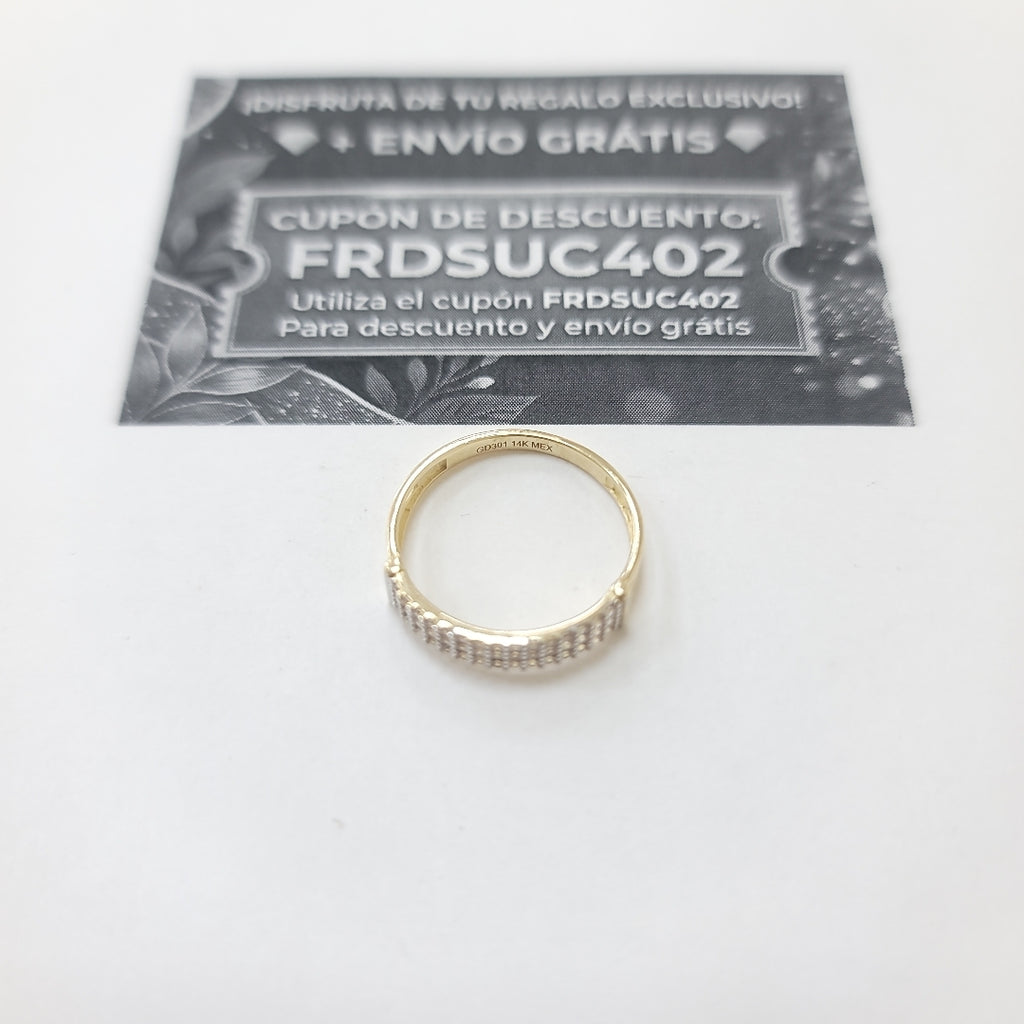 ANILLO ANILLITO C CIRCONIAS 14K 7 TALLA 1.6 GR (NUEVO)