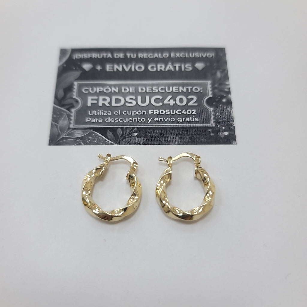 ARETES ARRACADA TORZAL 14K 1.9 GR (NUEVO)