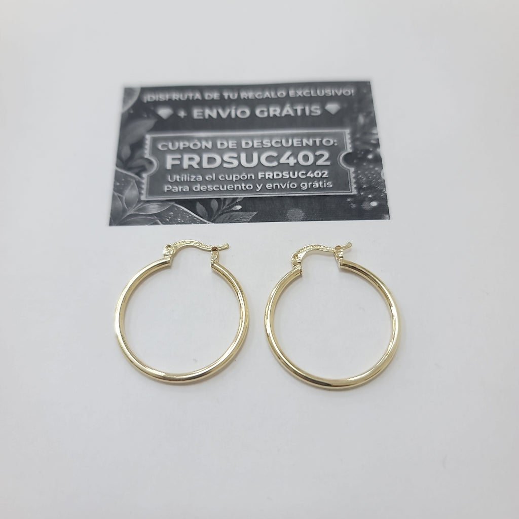 ARETES TEJIDO ARRACADAS LISAS 14K 1.6 GR (NUEVO)