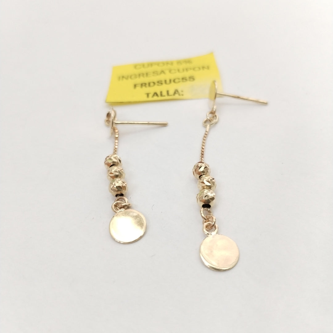 ARETES PAR ORO,RODIADO 14 K 2,70 GRMS (SEMINUEVO)