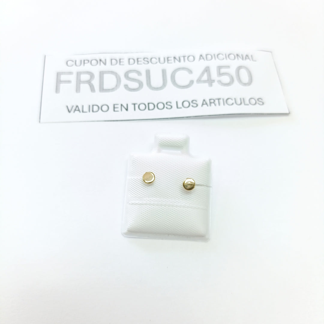 BROQUELES BROQUEL FIG TAPON REDONDO 14K 0.1408 GR (NUEVO)