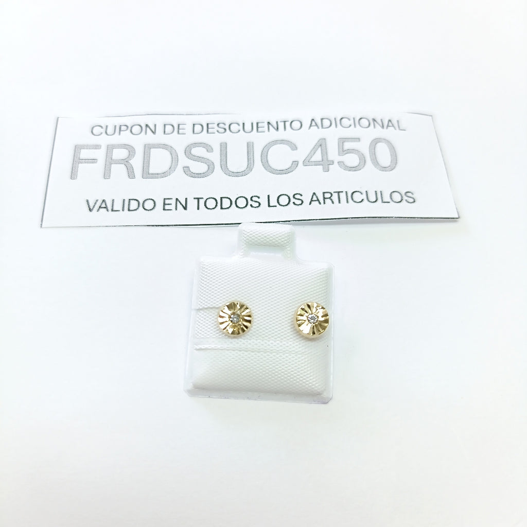 BROQUELES BROQUEL FIG BOTON C CIRCONIA 14K 0.2916 GR (NUEVO)