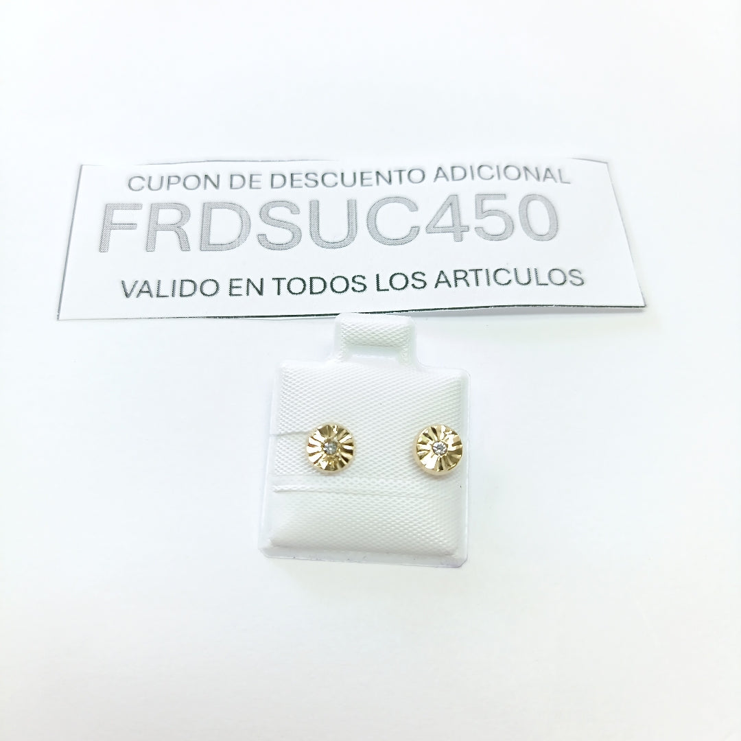 BROQUELES BROQUEL FIG BOTON C CIRCONIA 14K 0.2916 GR (NUEVO)