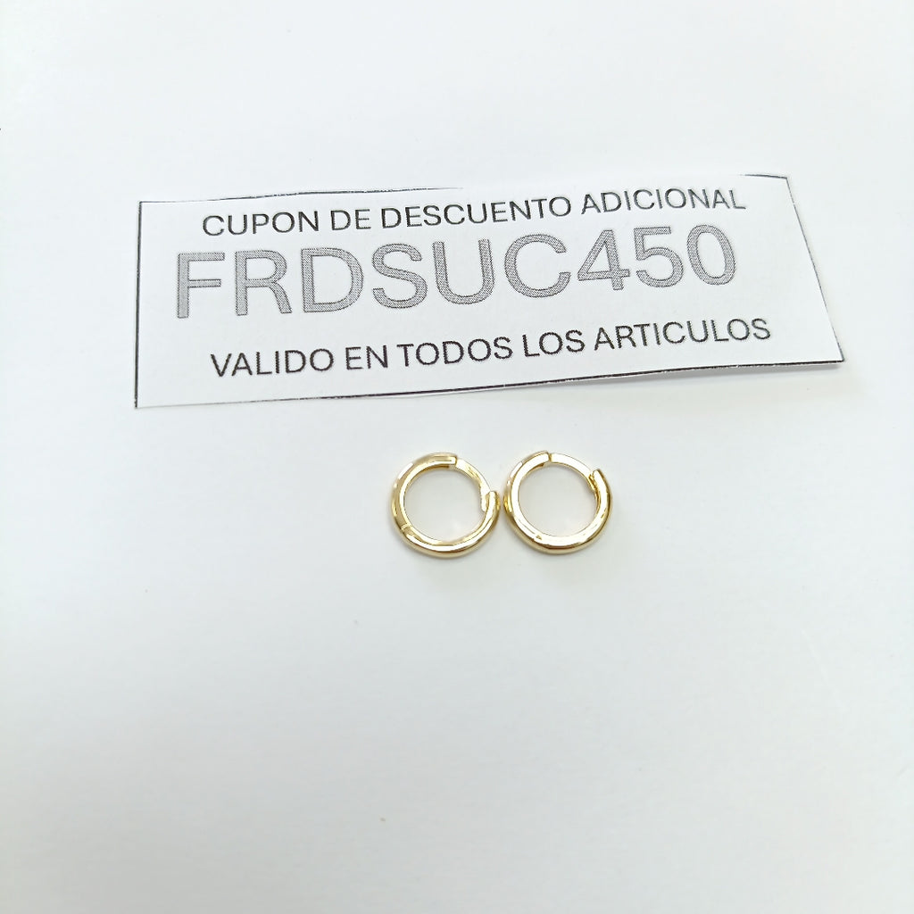 ARETES HUGGIES LISAS 14K 1.4 GR (NUEVO)