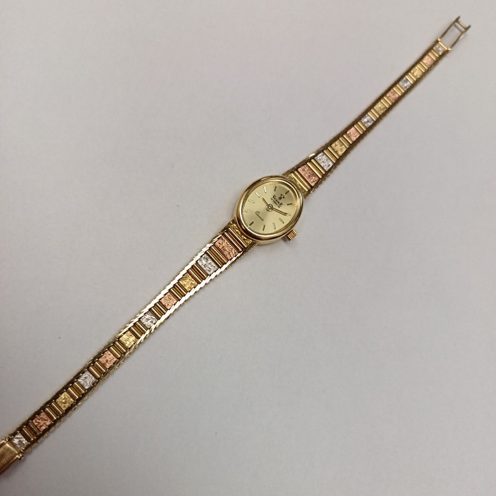 RELOJ CAJA Y PULSO ORO ORO COMBINADO 14 K 20,90 GRMS (SEMINUEVO)