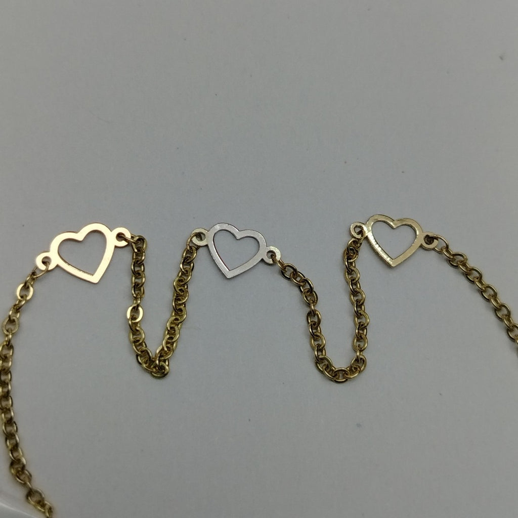 PULSERA ESPECIAL CON CORAZONES 10K 18 CM 1.3 GR (NUEVO)