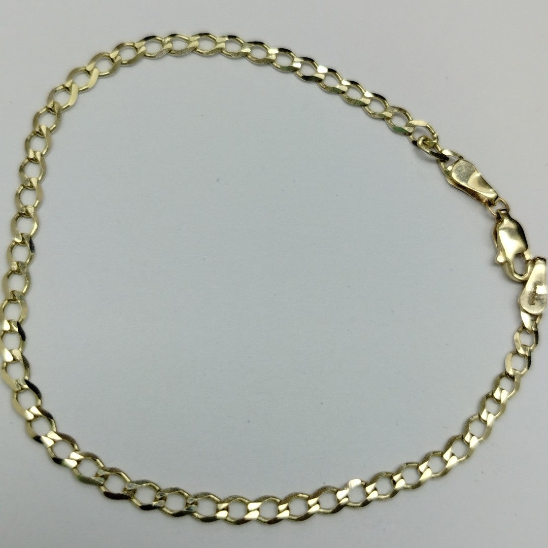 PULSERA TEJIDO BARBADA 14K 21 CM 3.8 GR (NUEVO)