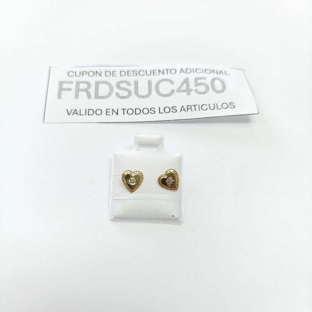 BROQUELES BROQUEL FIG CORAZON C CIRCONIA 14K 0.2614 GR (NUEVO)