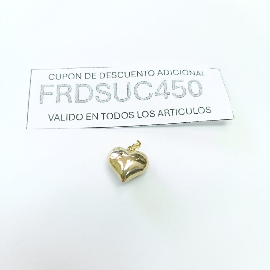 DIJE TEJIDO CORAZON LISO 14K 1 GR (NUEVO)