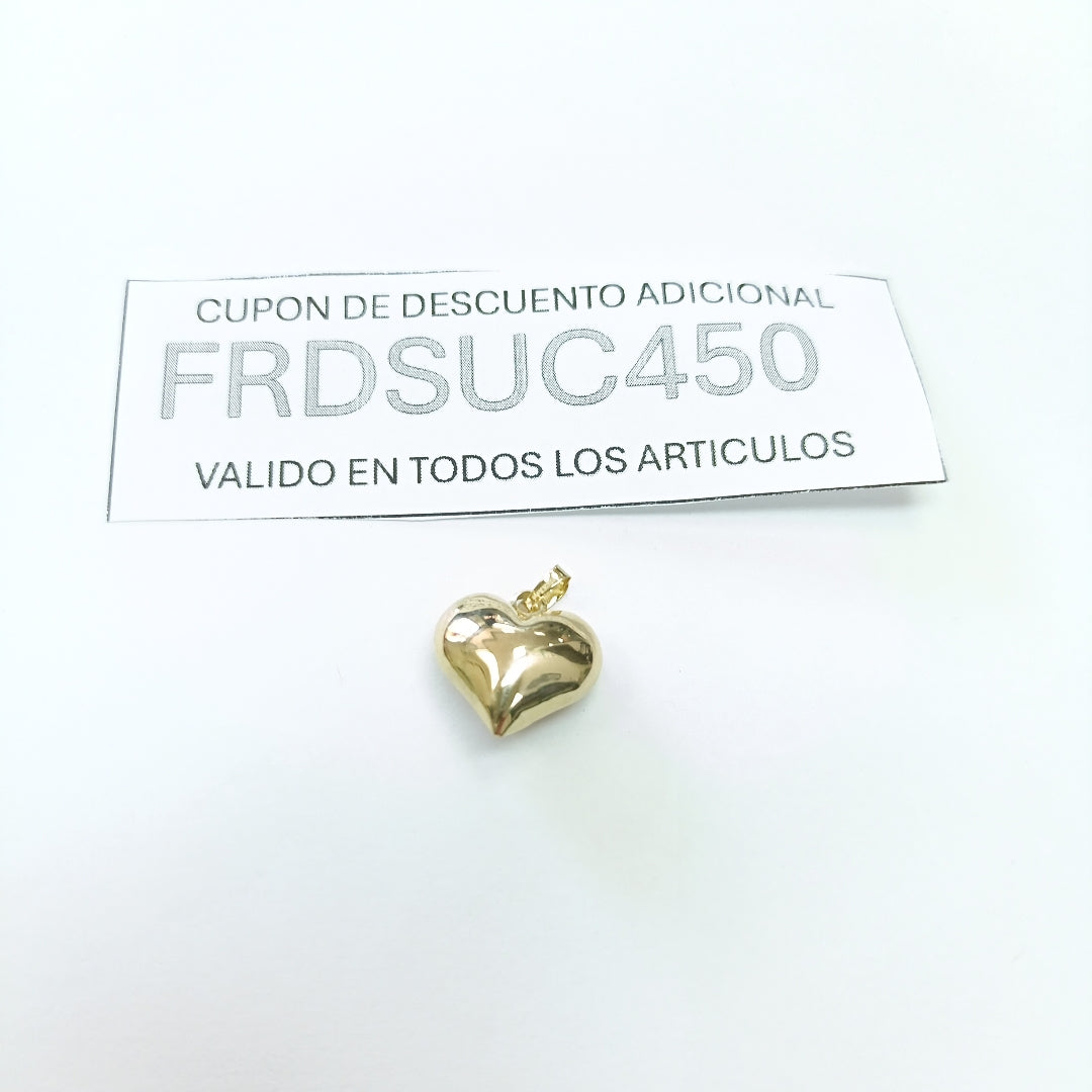 DIJE TEJIDO CORAZON LISO 14K 1 GR (NUEVO)