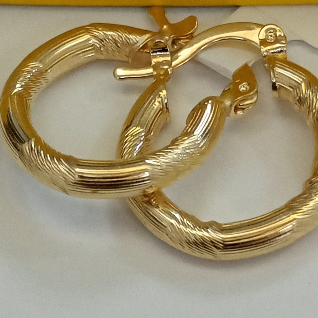 ARETES TEJIDO ARRACADAS CON DISEÑO 14K 2.6 GR (NUEVO)