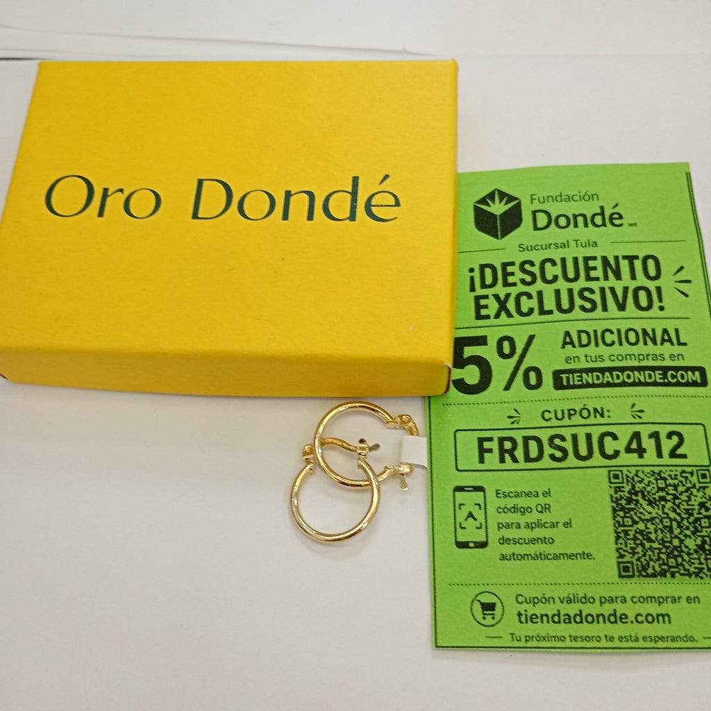 ARETES ARRACADAS ESTRIADAS 14K 1.4 GR (NUEVO)
