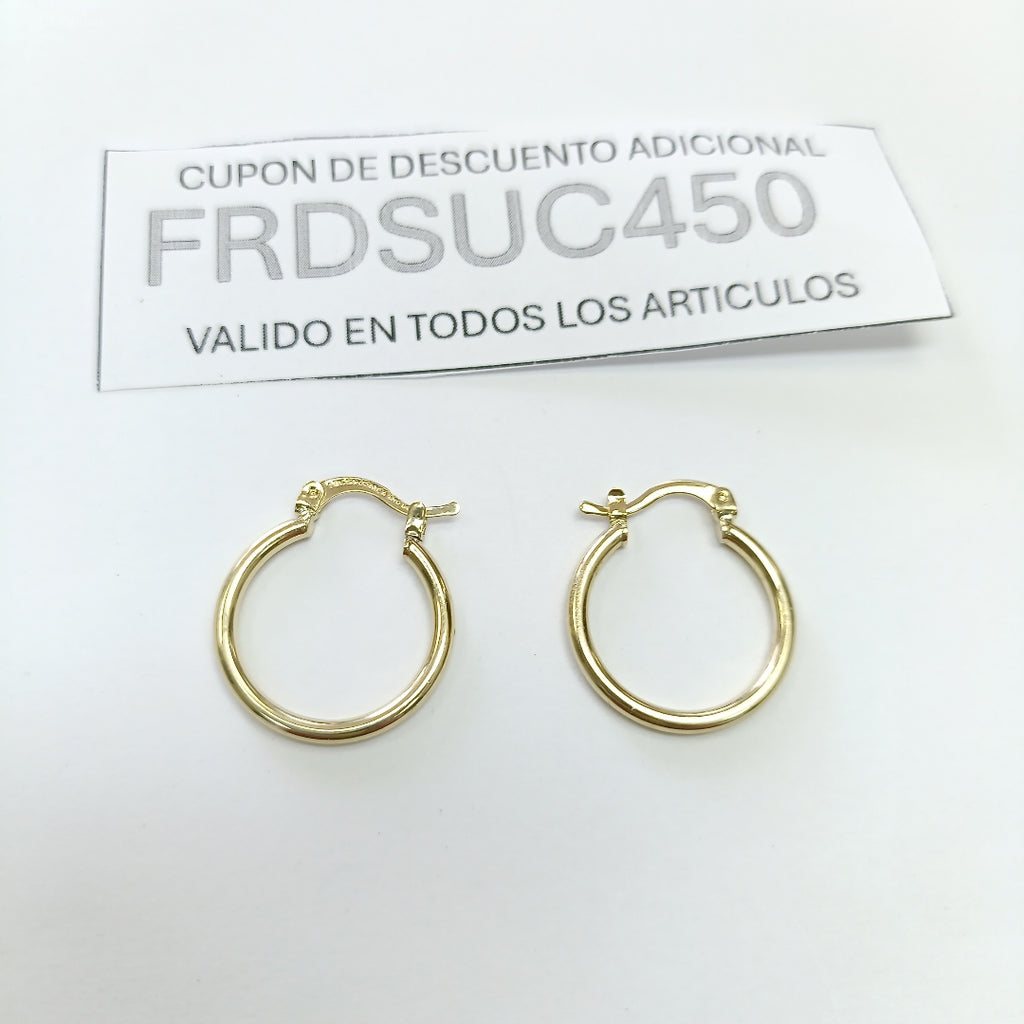 ARETES TEJIDO ARRACADAS LISAS 14K 1.2 GR (NUEVO)