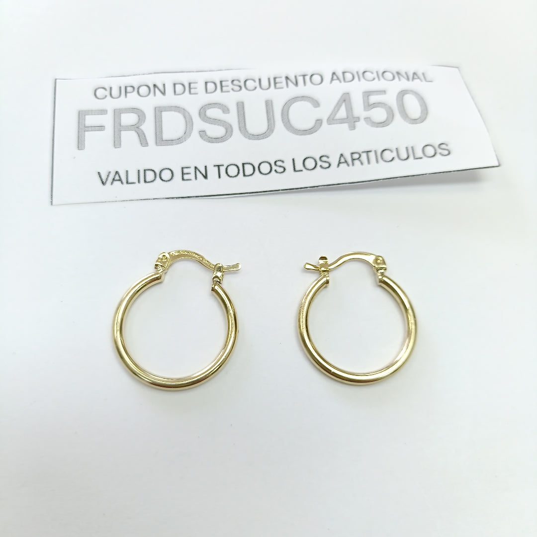 ARETES TEJIDO ARRACADAS LISAS 14K 1.2 GR (NUEVO)