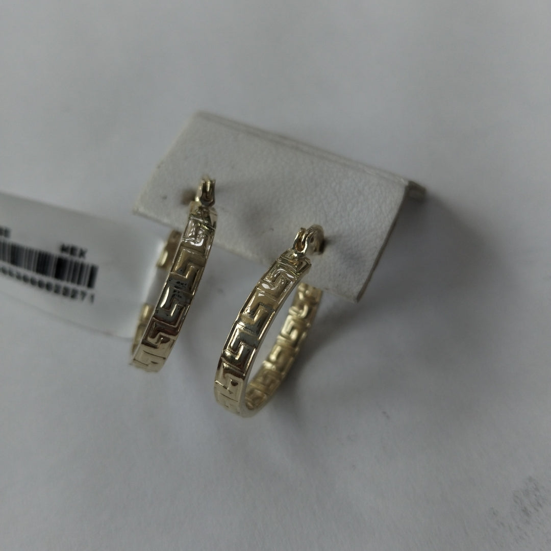 ARETES TEJIDO ARRACADAS TIPO GRECAS 14K 2.2 GR (NUEVO)