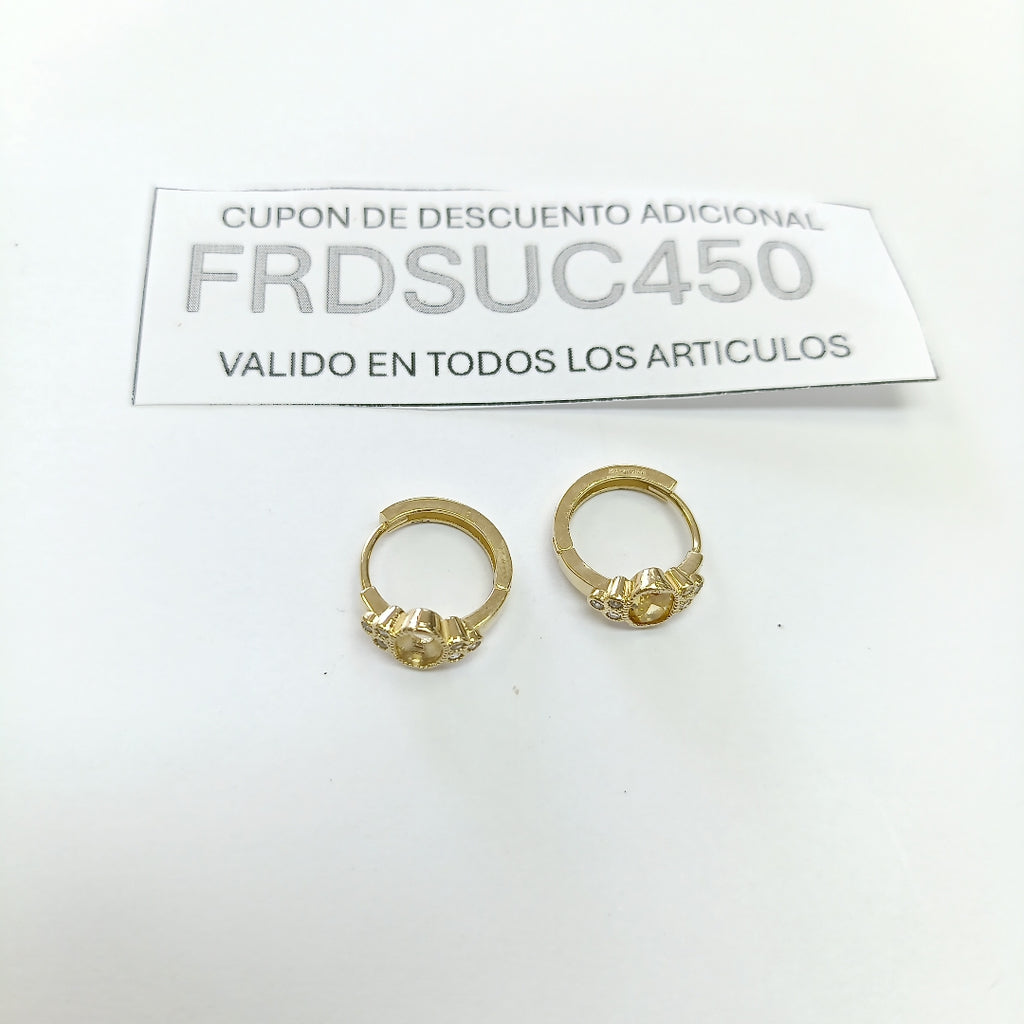 ARETES ARRACADAS CON CIRCONIAS Y PDRAS COL 14K 3.1 GR (NUEVO)