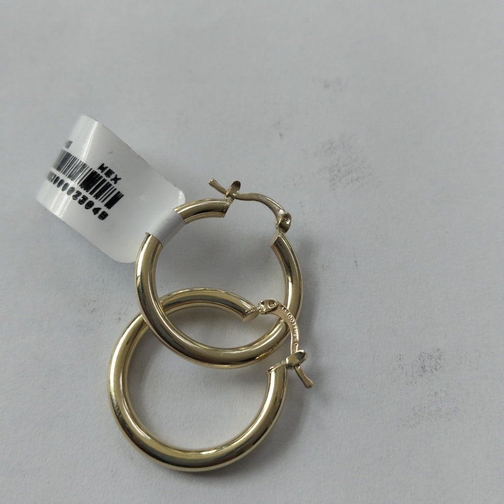 ARETES TEJIDO ARRACADAS LISAS HUECAS 14K 2.2 GR (NUEVO)