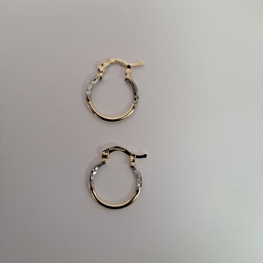 ARETES ARRACADAS COMBINADAS 14K 1.1 GR (NUEVO)