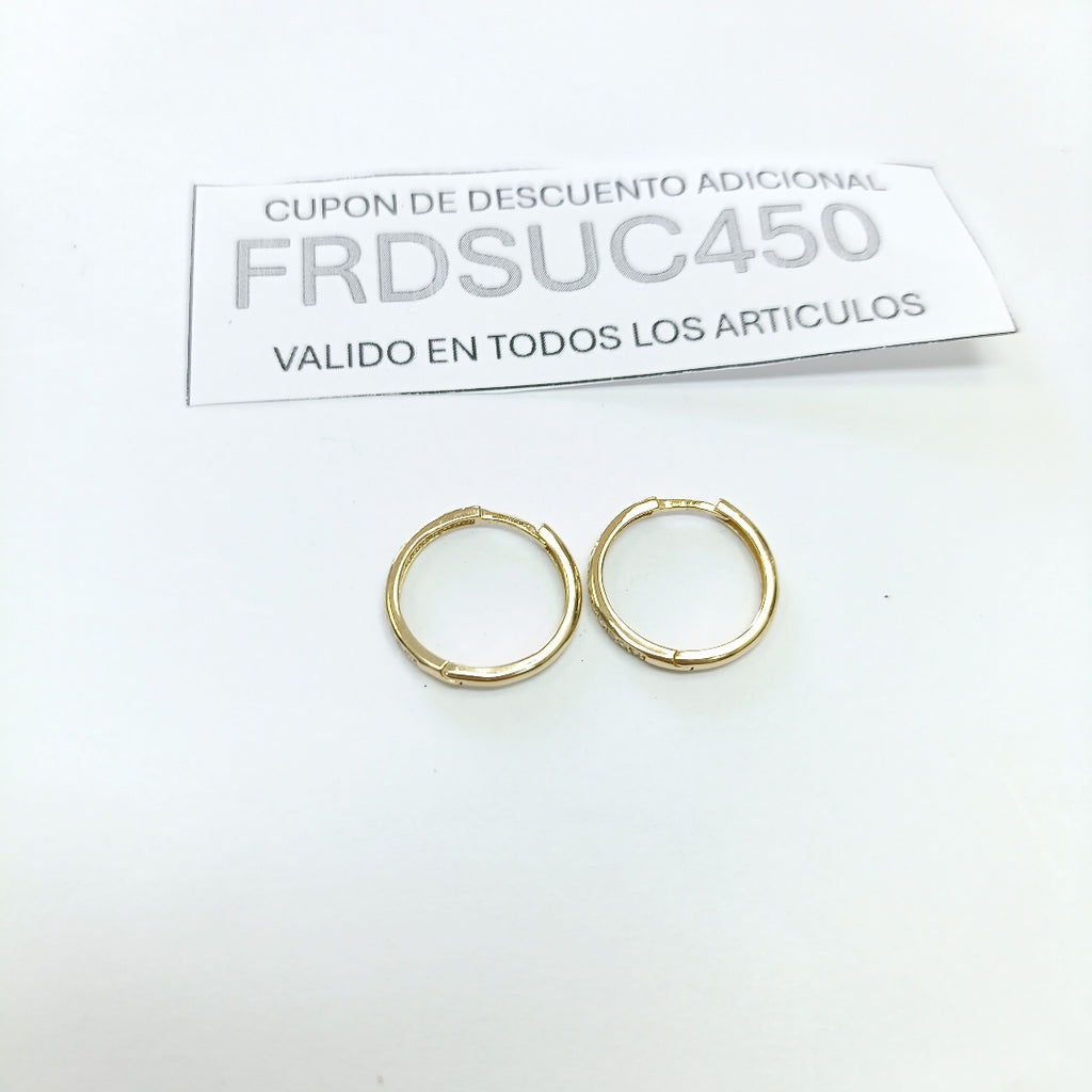 ARETES ARRACADAS C CIRCONIAS 14K 2 GR (NUEVO)