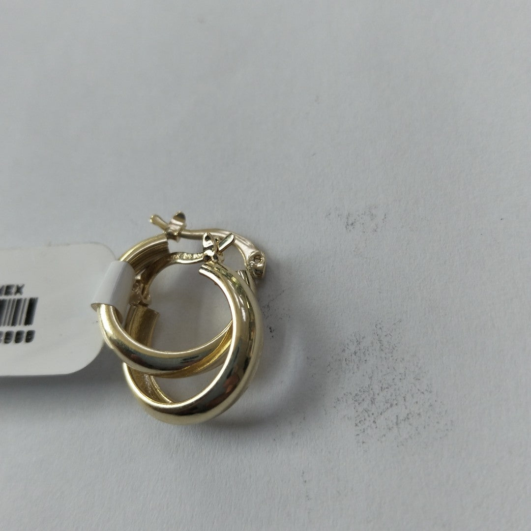 ARETES TEJIDO ARRACADAS LISAS 14K 2.1 GR (NUEVO)