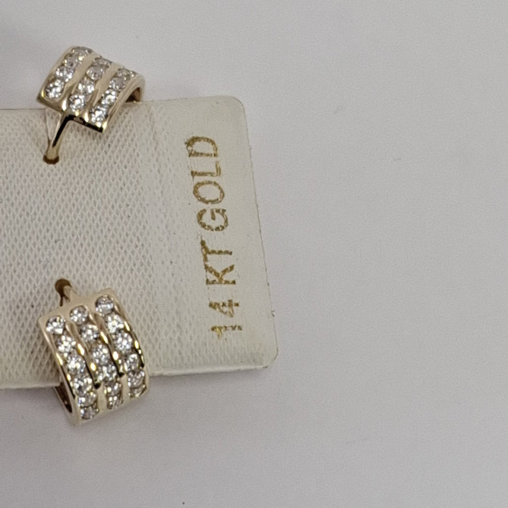 ARETES HUGGIES C CIRCONIA 14K 2.2 GR (NUEVO)