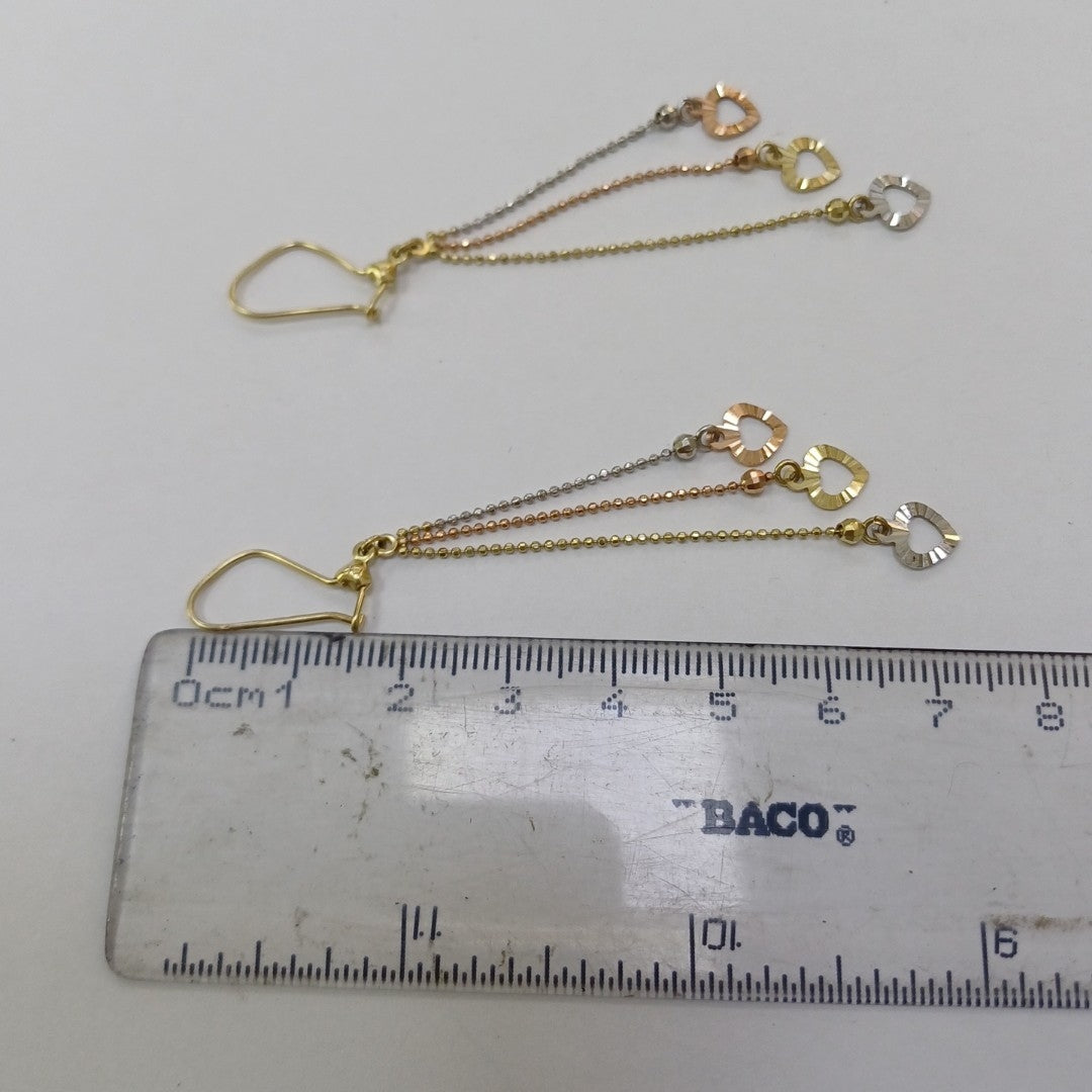ARETES PAR ORO,ORO COMBINADO 14 K 2,60 GRMS (SEMINUEVO)