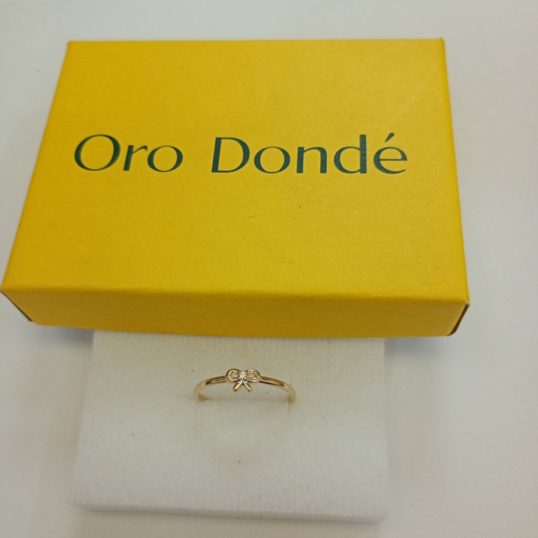 ANILLO ANILLITO FIG MOÑO C CIRCONIAS 14K 7 TALLA 1 GR (NUEVO)