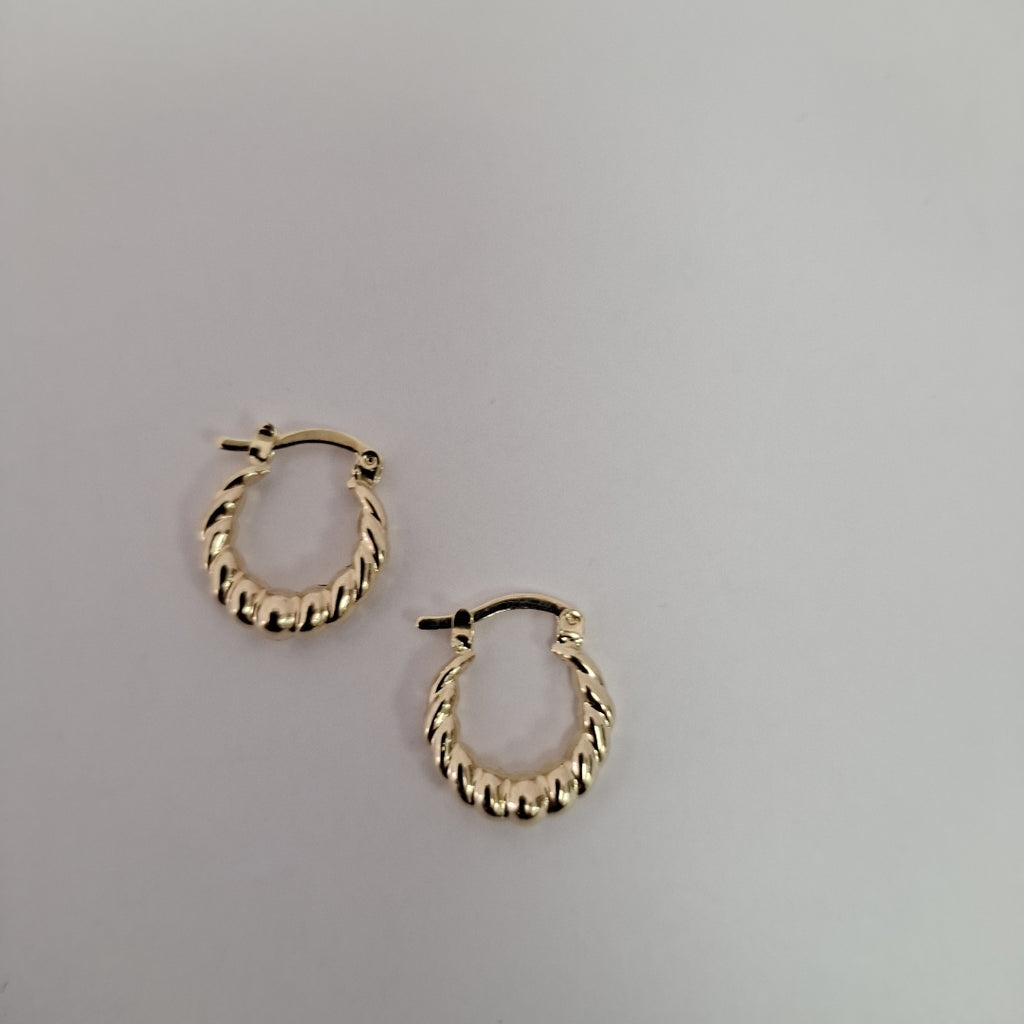ARETES ARRACADAS TZL HUECAS 14K 1.5 GR (NUEVO)