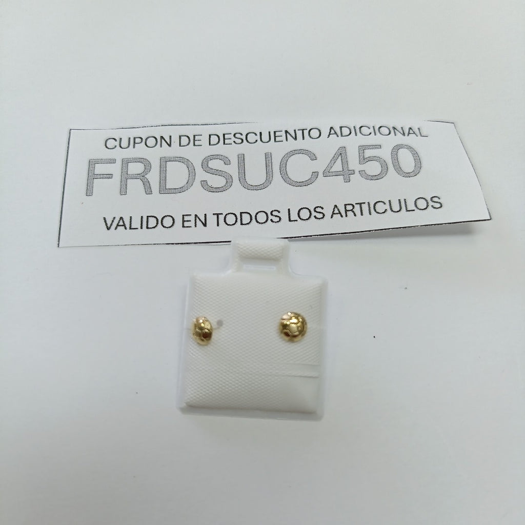 BROQUELES BROQUEL FIG BALON DE FUTBOL 14K 0.2387 GR (NUEVO)