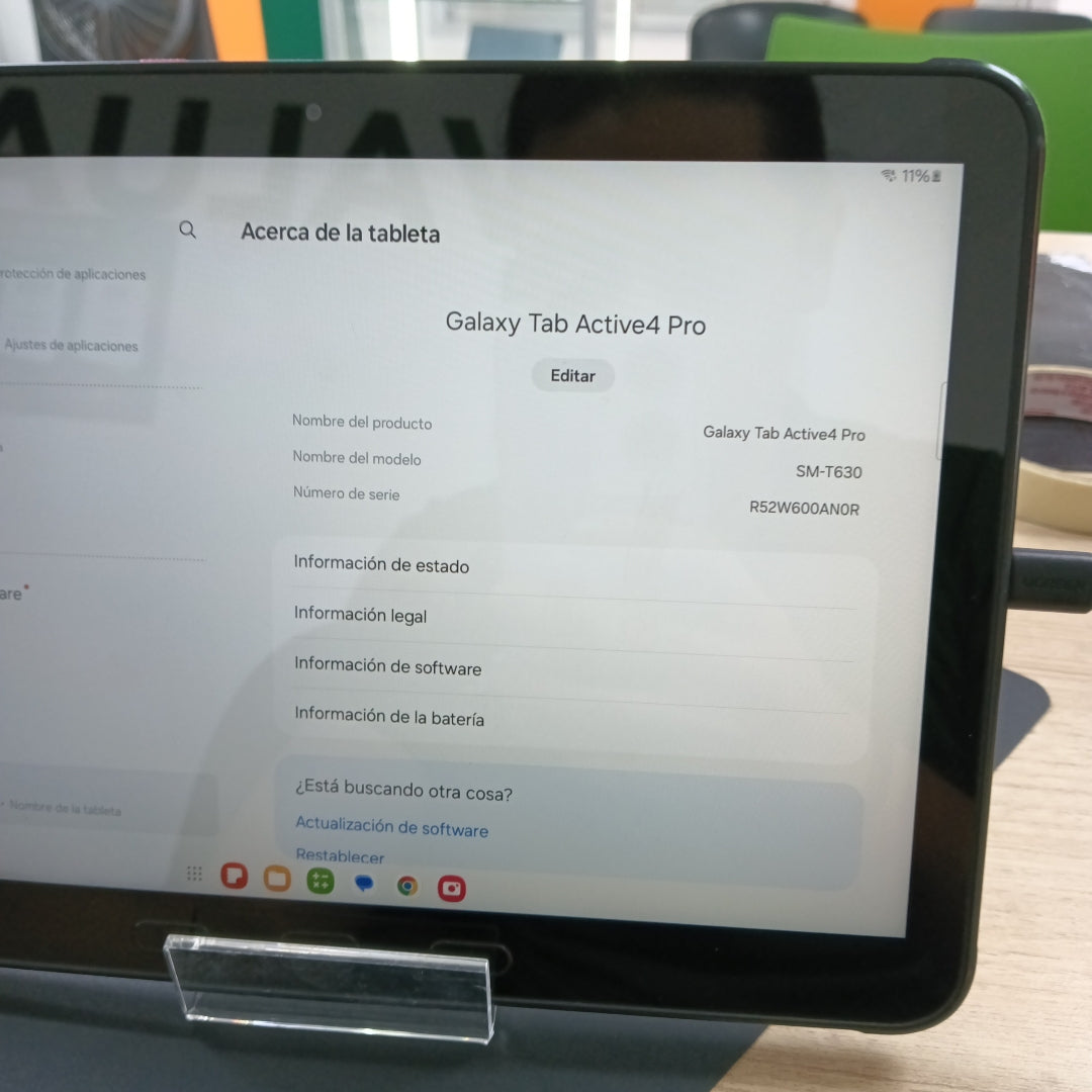 TABLETA SAMSUNG GALAXY TAB ACTIVE4 PRO SM-T630 128 GB 6 GB RAM (SEMINUEVO)
