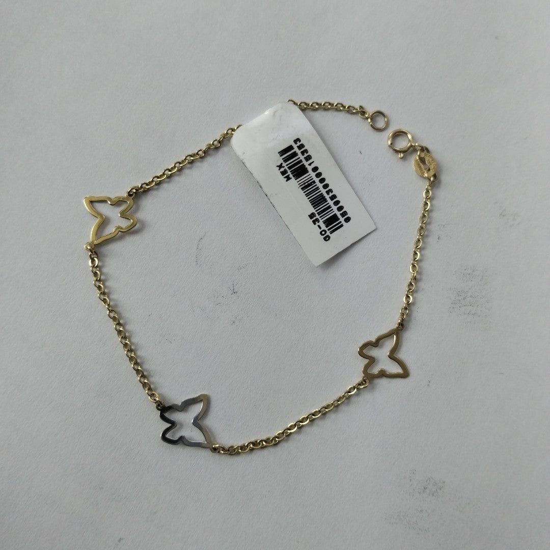 PULSERA ESPECIAL C MARIPOSAS 14K 18 CM 1.7 GR (NUEVO)