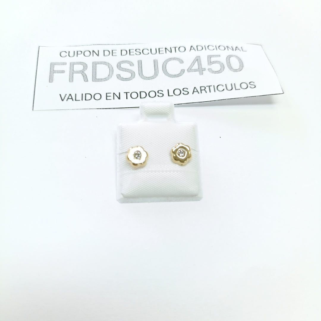 BROQUELES BROQUEL FIG FLOR C CIRCONIA 14K 0.2581 GR (NUEVO)