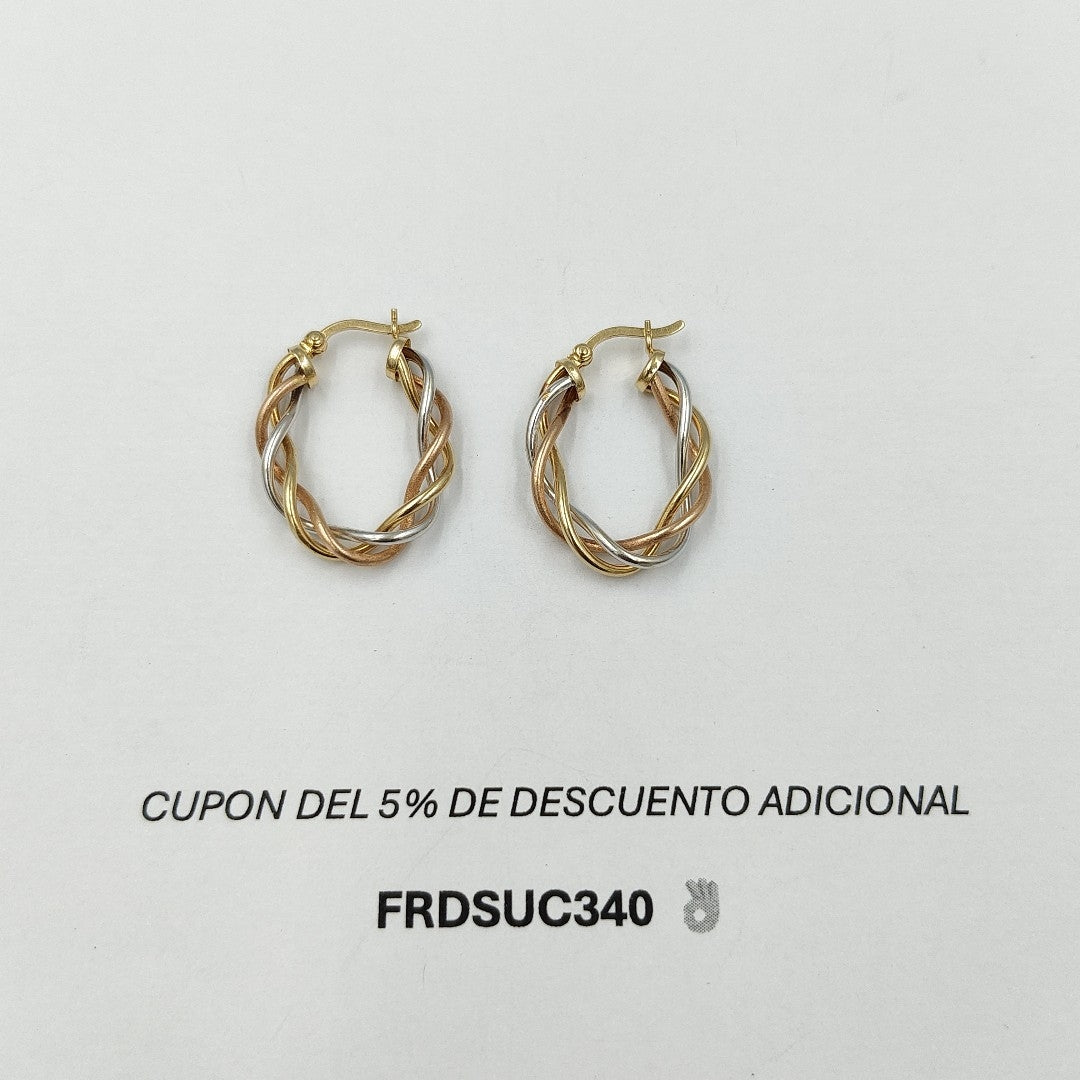 ARRACADAS PAR ORO,ORO COMBINADO 14 K 3,10 GRMS (SEMINUEVO)