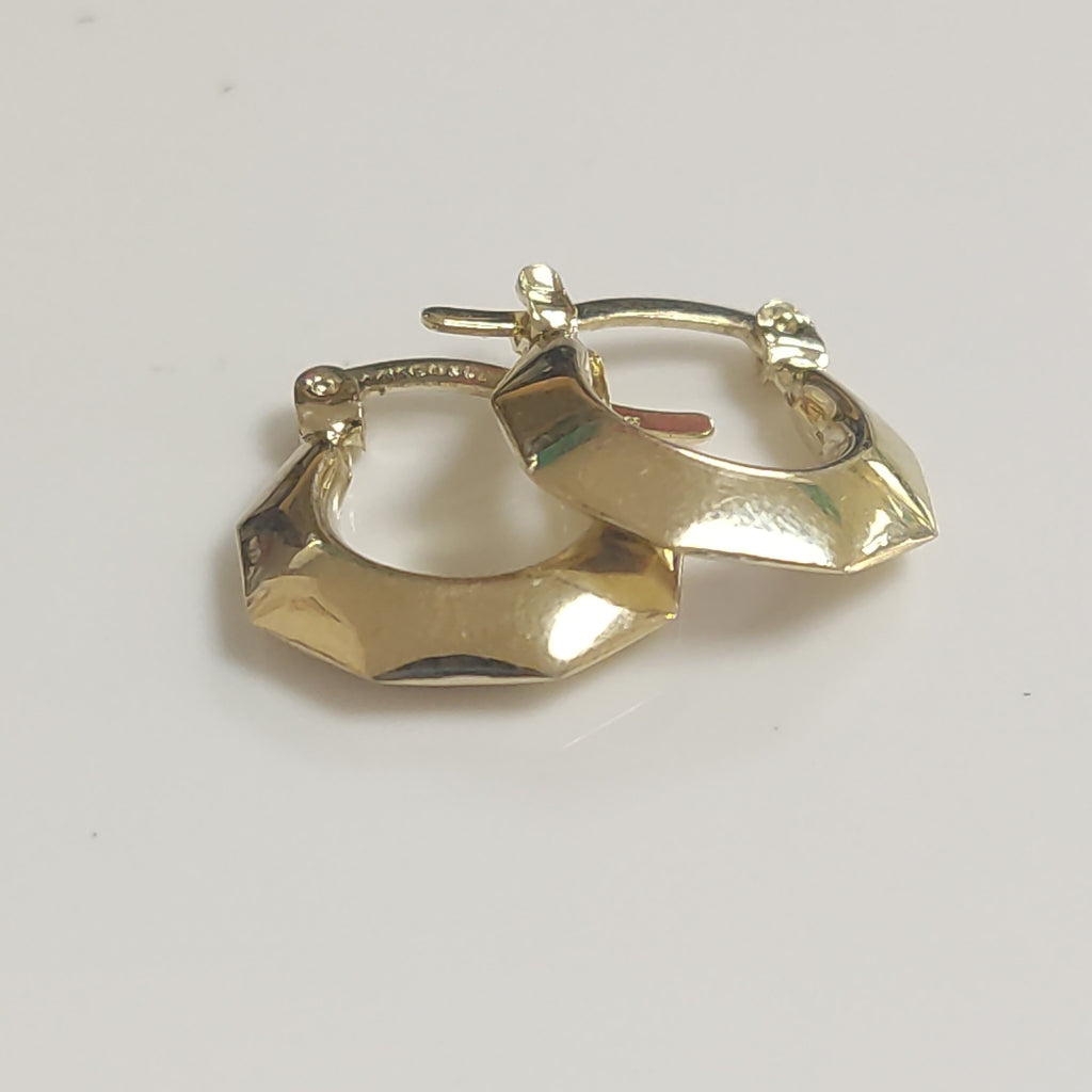 ARETES TEJIDO ARRACADA FACETADA 14K 1.3 GR (NUEVO)