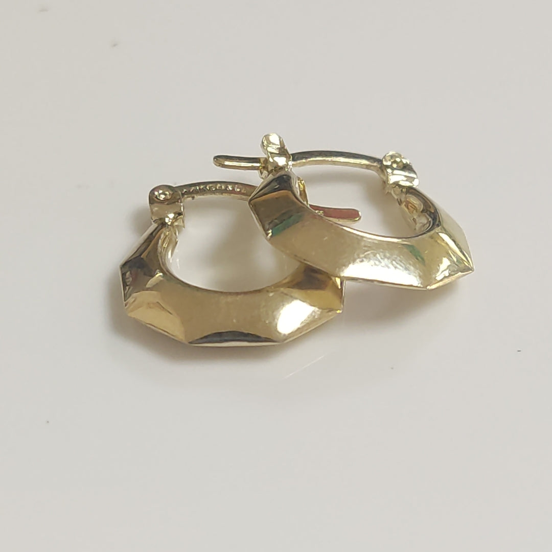 ARETES TEJIDO ARRACADA FACETADA 14K 1.3 GR (NUEVO)