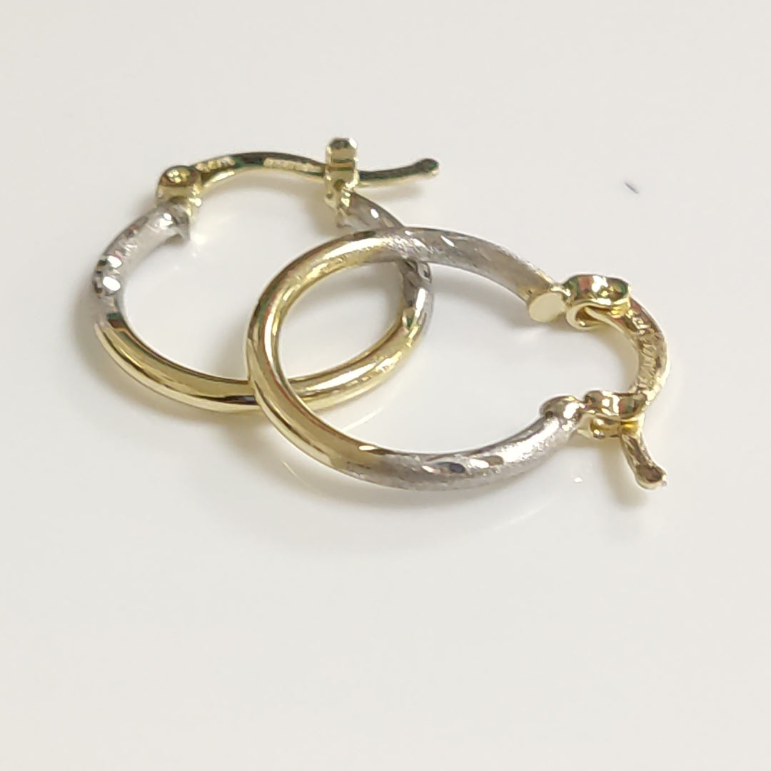 ARETES ARRACADAS COMBINADAS 14K 1.2 GR (NUEVO)