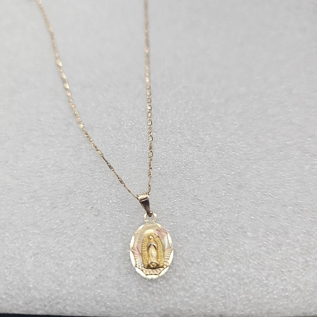 CADENA, MEDALLA RELIGIOSA ORO 10 K 2 GRMS (SEMINUEVO)