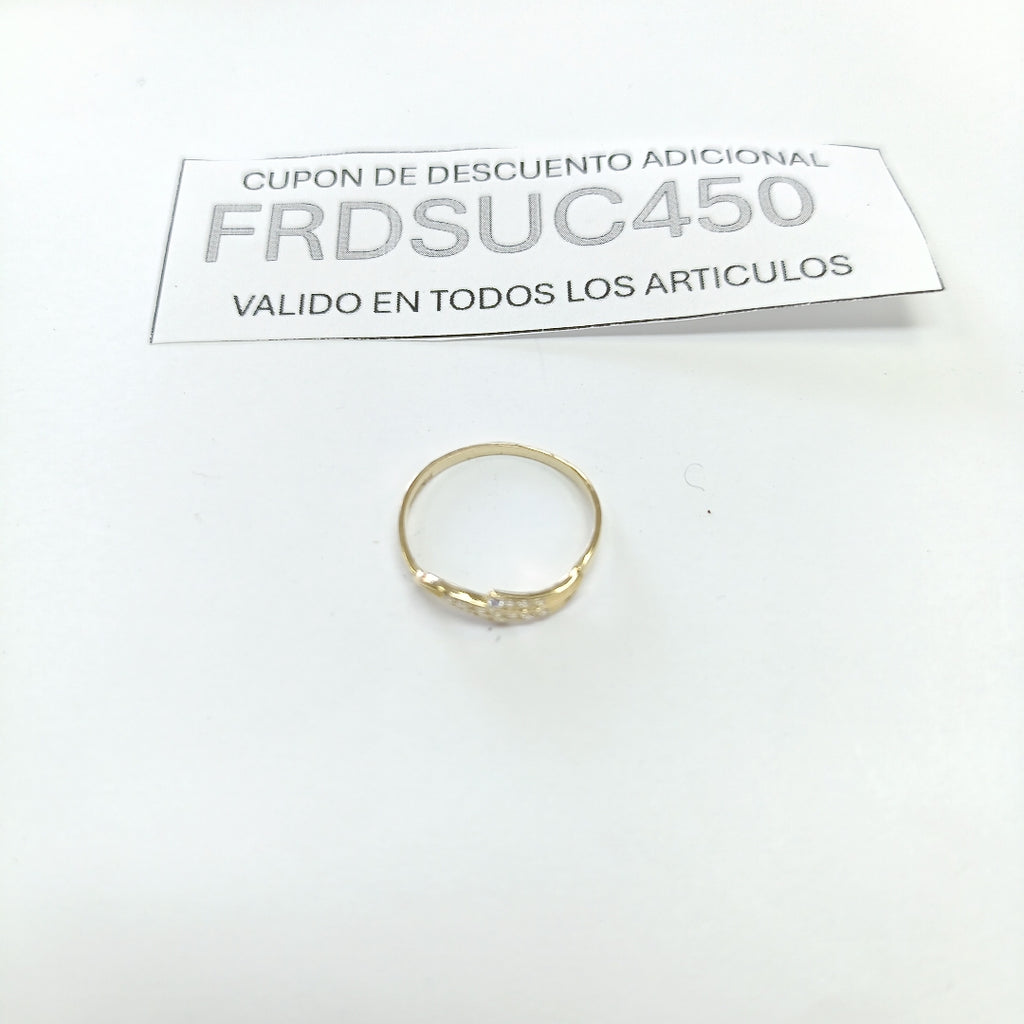 ANILLOS CON CIRCONIAS 14K TALLA 7 0.9 GR (NUEVO)