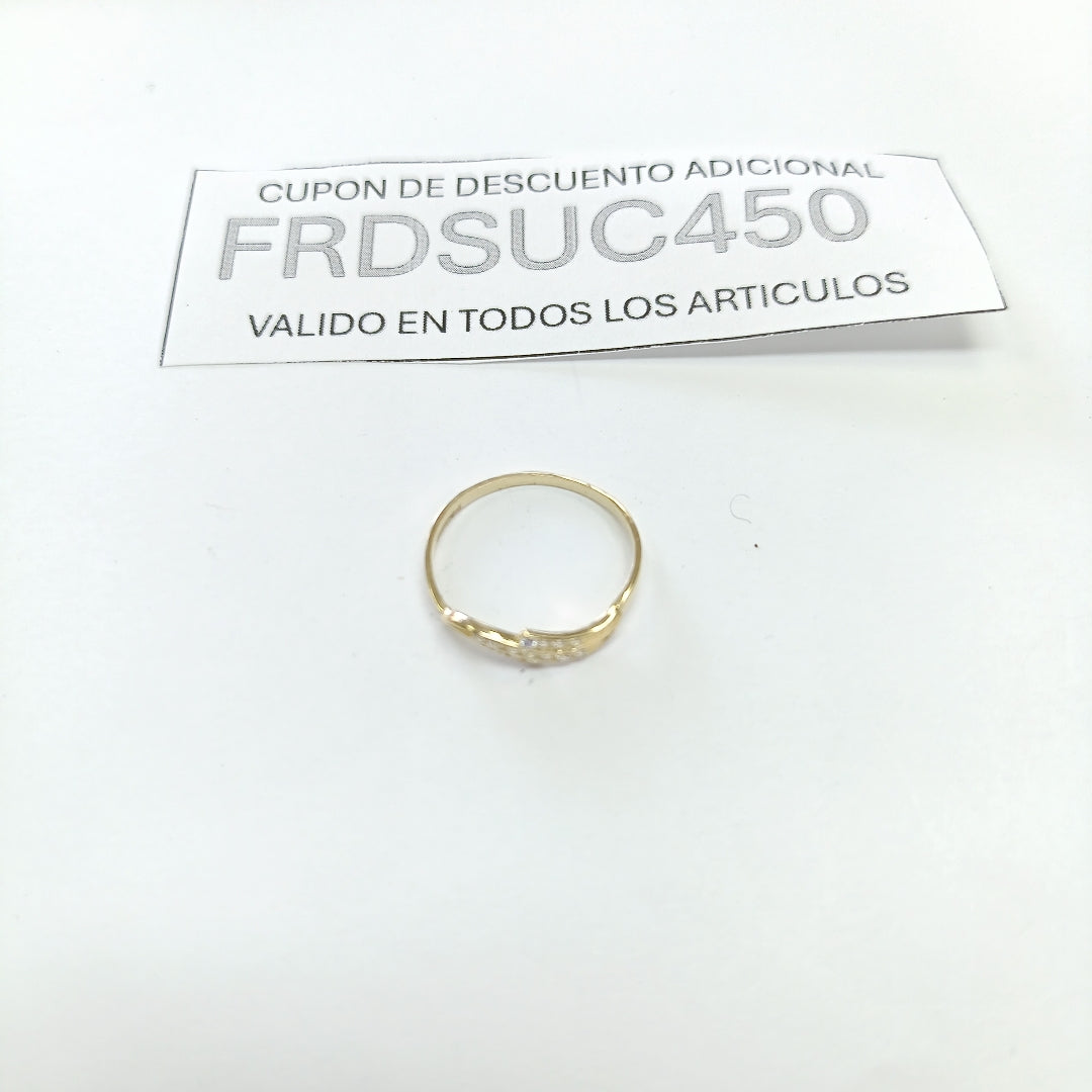 ANILLOS CON CIRCONIAS 14K TALLA 7 0.9 GR (NUEVO)