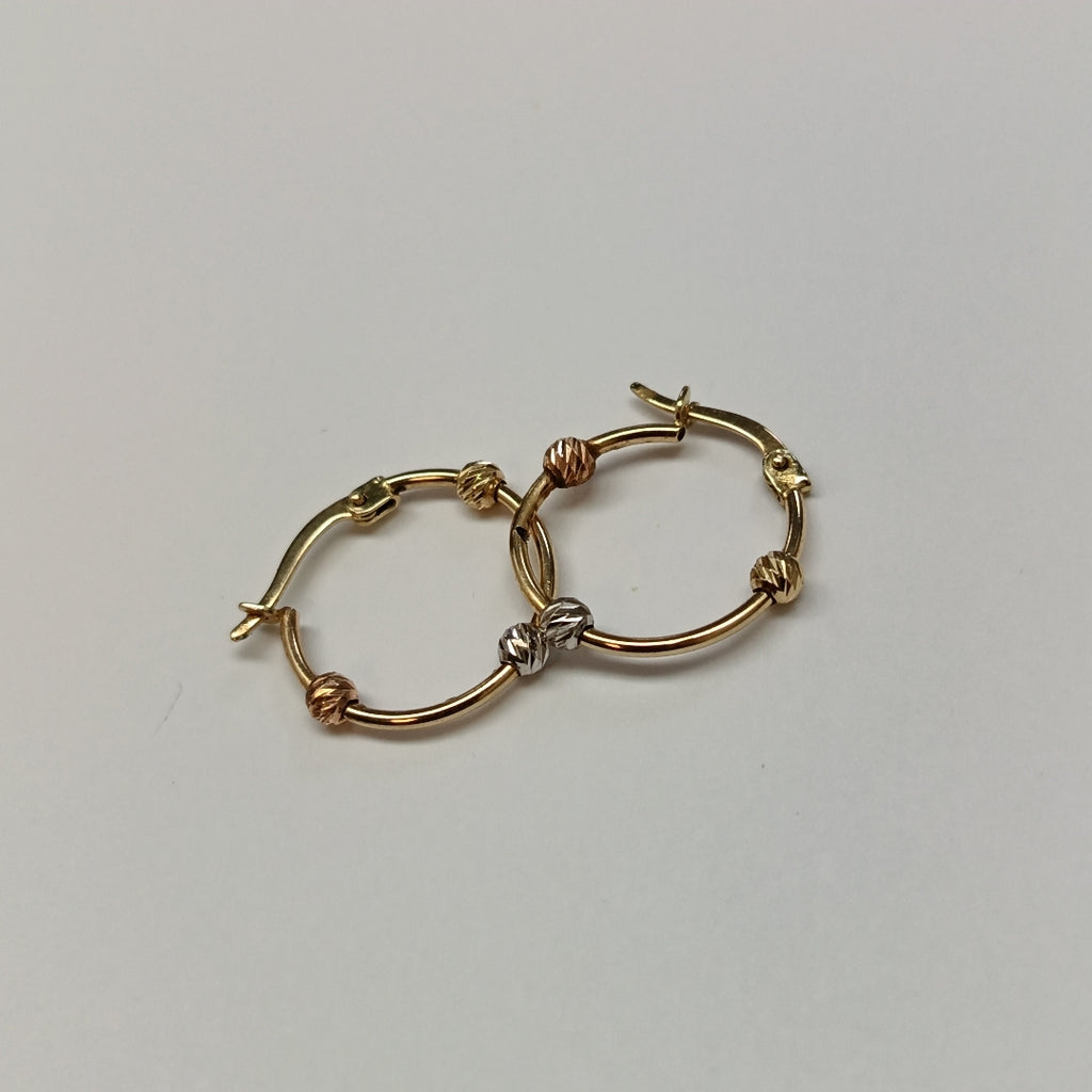 ARRACADAS PAR ORO COMBINADO 14 K 1.3 GRMS (SEMINUEVO)