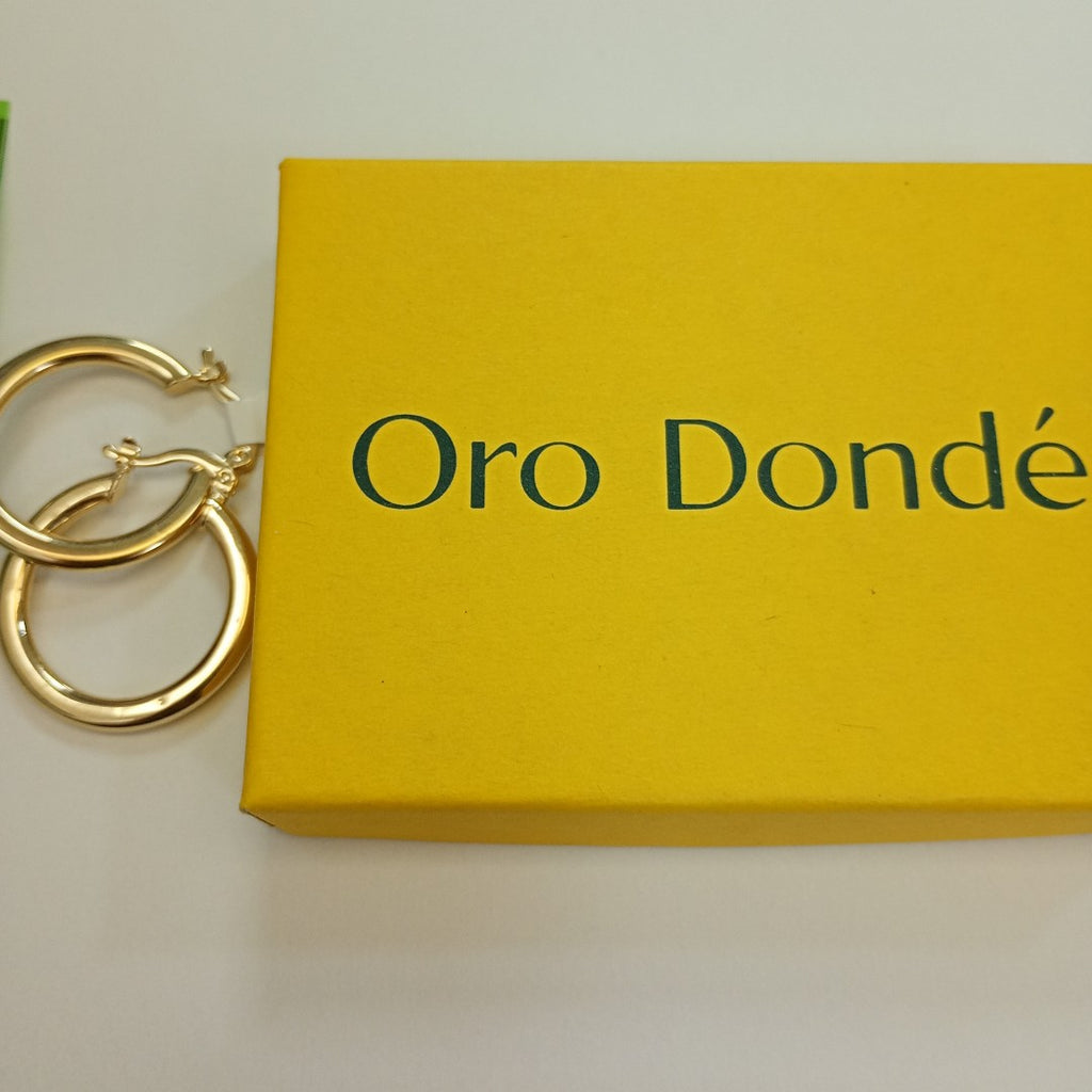 ARETES TEJIDO ARRACADA LISA 14K 2.1 GR (NUEVO)
