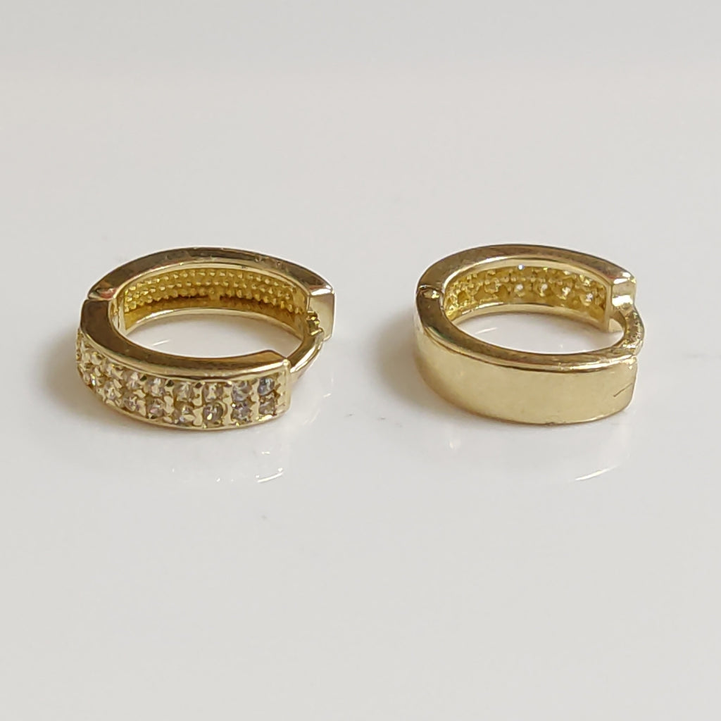 ARETES HUGGIES C CIRCONIA 14K 2.2 GR (NUEVO)