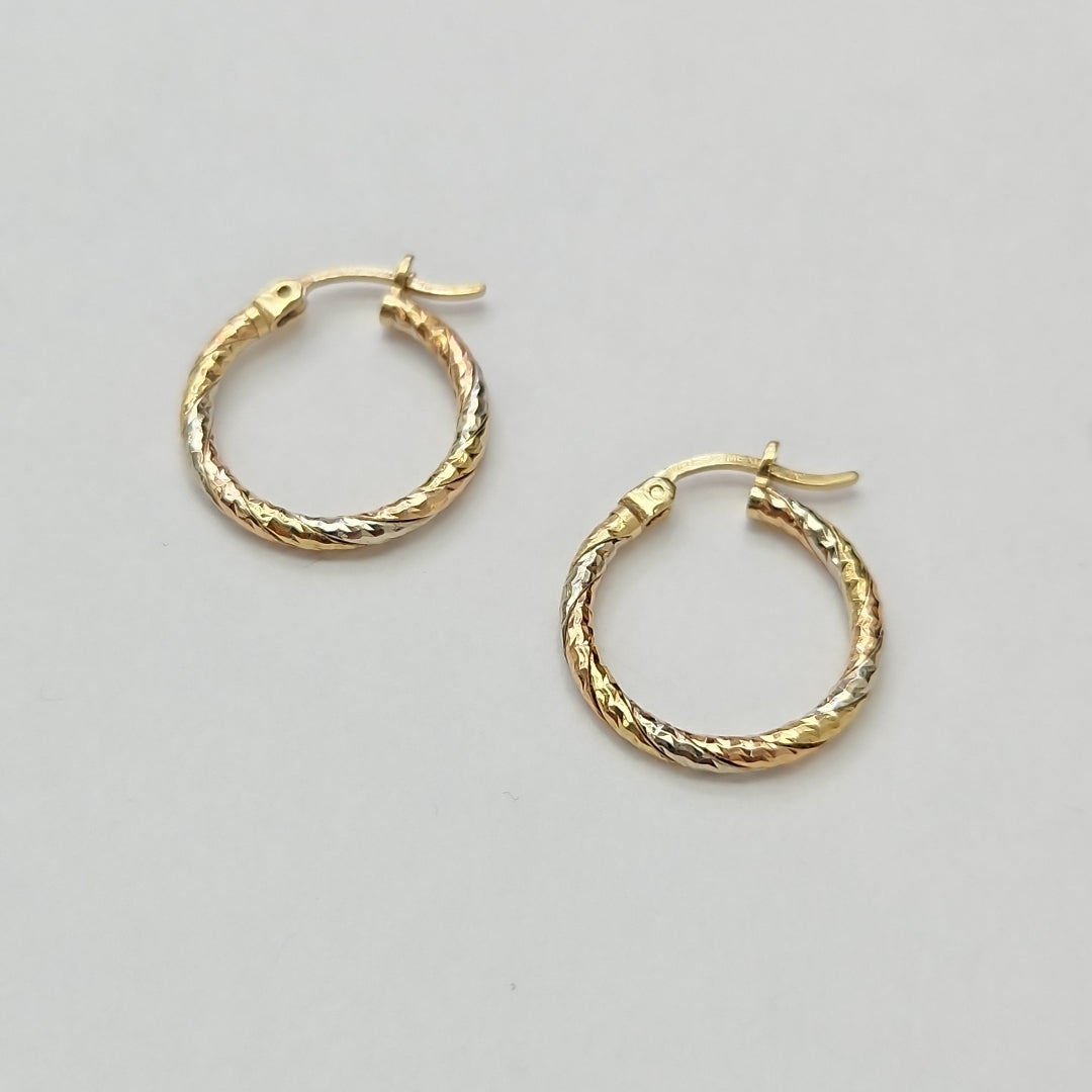 ARRACADAS PAR ORO COMBINADO 14 K 2,40 GRMS (SEMINUEVO)