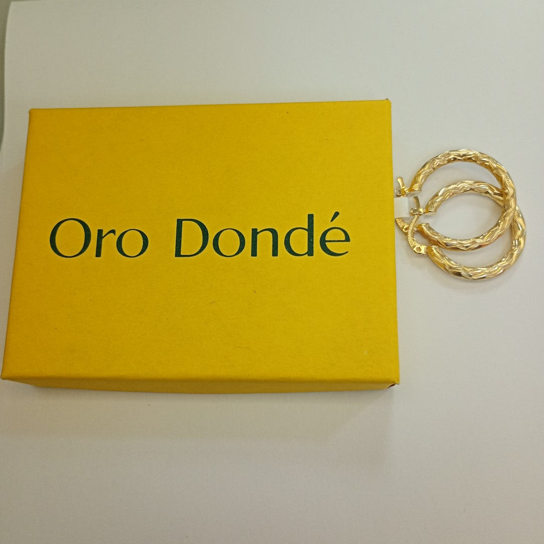 ARETES TEJIDO ARRACADA LABRADA 14K 2.6 GR (NUEVO)