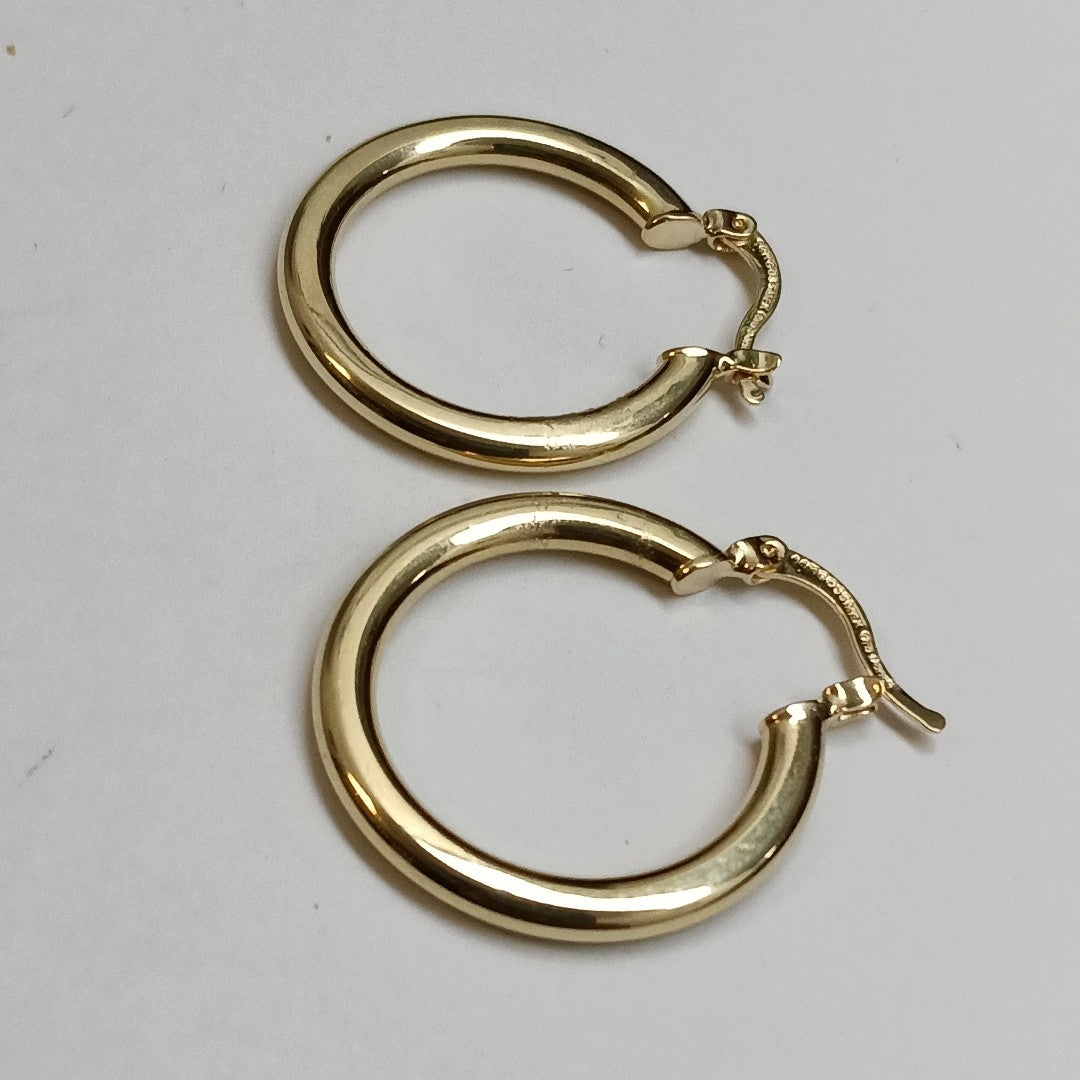 ARETES TEJIDO ARRACADA LISA 14K 2.1 GR (NUEVO)