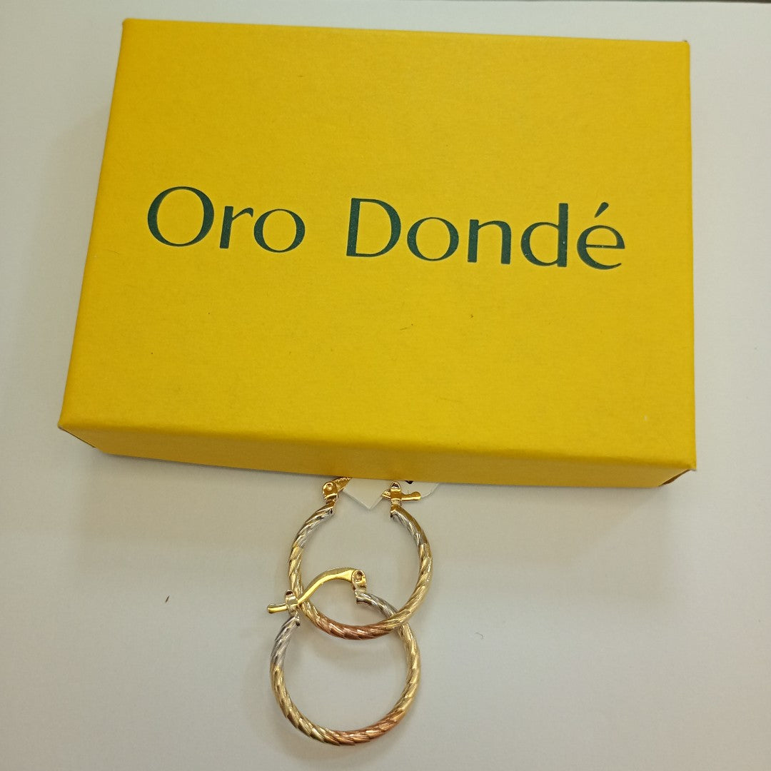 ARETES TEJIDO ARRACADAS TZL COMBINADAS 14K 1.8 GR (NUEVO)