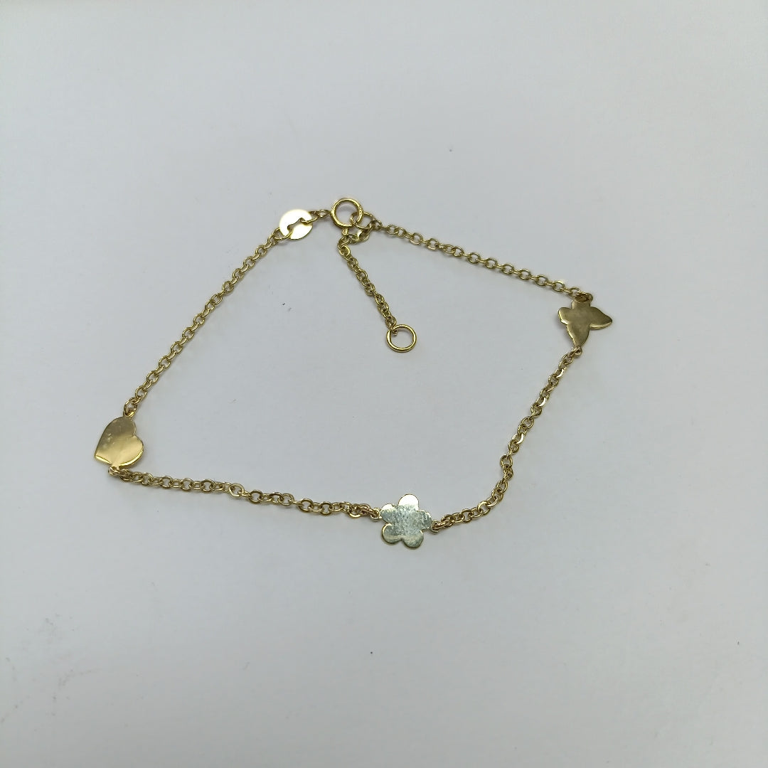 PULSERA ESPECIAL C FIGURAS 14K 18 CM 1.8 GR (NUEVO)