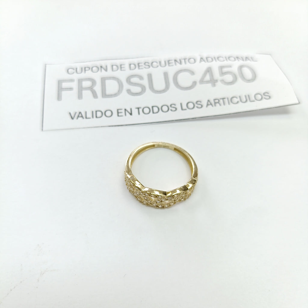 ANILLOS TRENZADO CON CIRCONIAS 14K TALLA 7 2.4 GR (NUEVO)